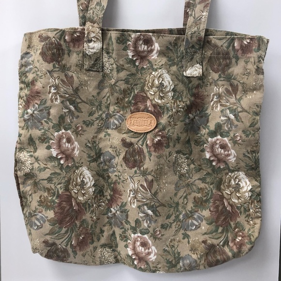 vintage floral tote bag